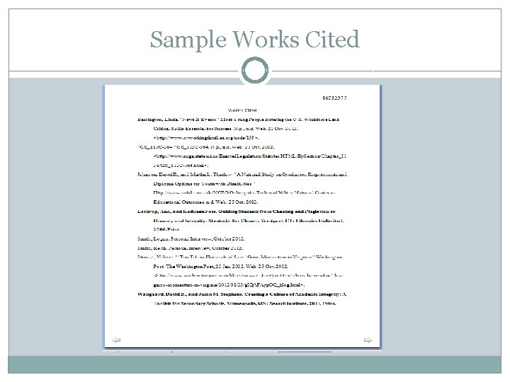 Sample Works Cited 