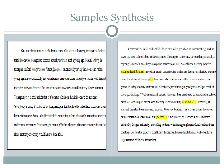 Samples Synthesis 