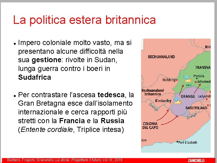 La politica estera britannica Impero coloniale molto vasto, ma si presentano alcune difficoltà nella