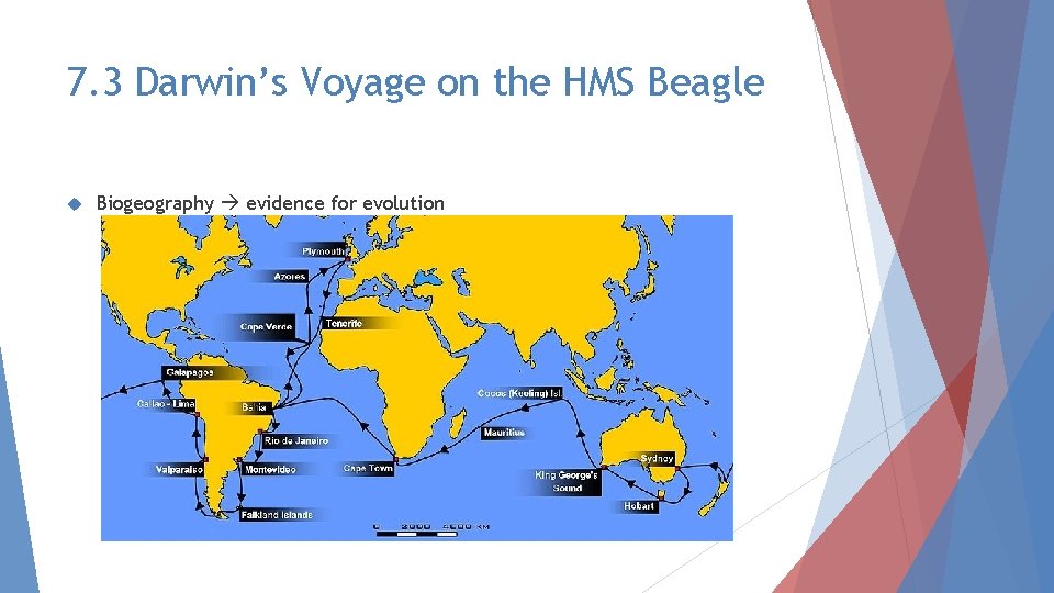 7. 3 Darwin’s Voyage on the HMS Beagle Biogeography evidence for evolution 