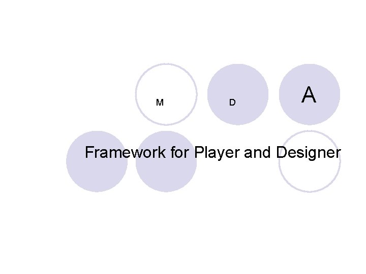 M D A Framework for Player and Designer 