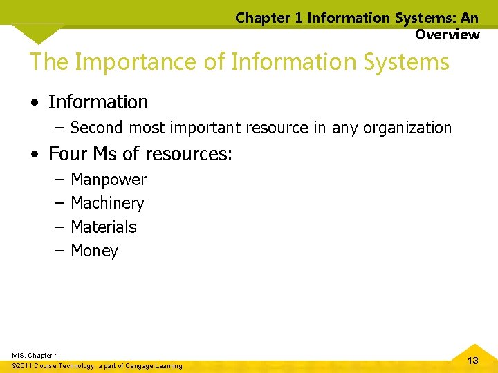 Chapter 1 Information Systems: An Overview The Importance of Information Systems • Information –