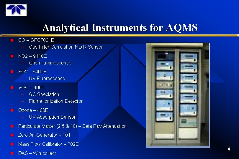 Analytical Instruments for AQMS n CO – GFC 7001 E – Gas Filter Correlation