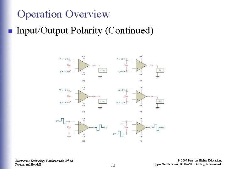 Operation Overview n Input/Output Polarity (Continued) Electronics Technology Fundamentals, 3 rd ed. Paynter and Operation Overview n Input/Output Polarity (Continued) Electronics Technology Fundamentals, 3 rd ed. Paynter and