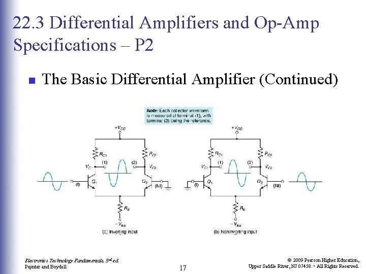 22. 3 Differential Amplifiers and Op-Amp Specifications – P 2 n The Basic Differential 22. 3 Differential Amplifiers and Op-Amp Specifications – P 2 n The Basic Differential