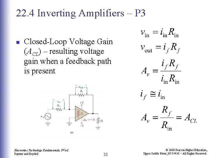 22. 4 Inverting Amplifiers – P 3 n Closed-Loop Voltage Gain (ACL) – resulting 22. 4 Inverting Amplifiers – P 3 n Closed-Loop Voltage Gain (ACL) – resulting