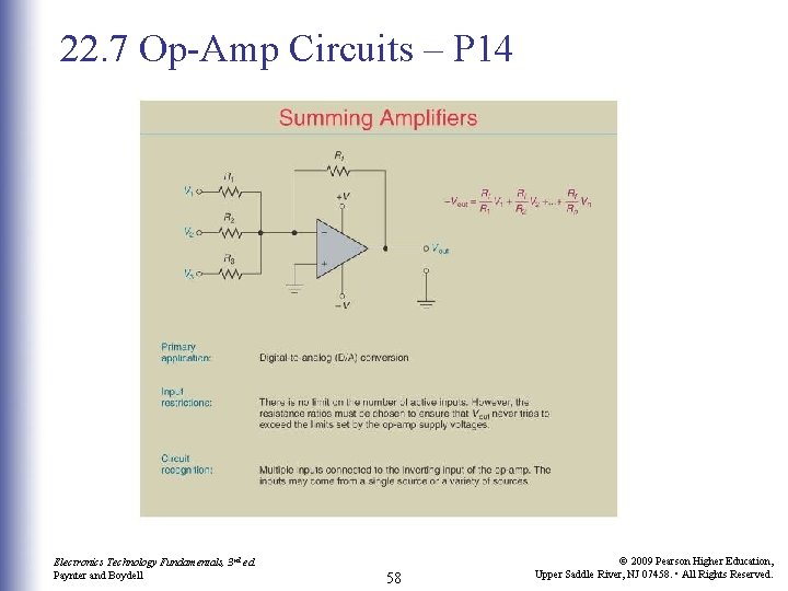 22. 7 Op-Amp Circuits – P 14 Electronics Technology Fundamentals, 3 rd ed. Paynter 22. 7 Op-Amp Circuits – P 14 Electronics Technology Fundamentals, 3 rd ed. Paynter