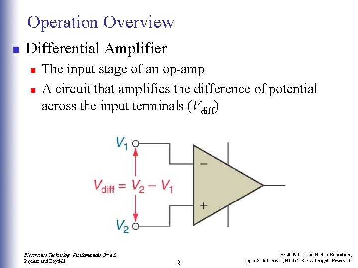 Operation Overview n Differential Amplifier n n The input stage of an op-amp A Operation Overview n Differential Amplifier n n The input stage of an op-amp A