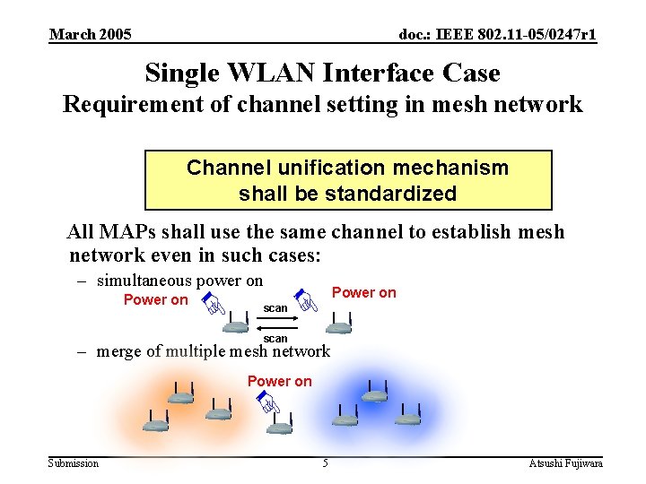 March 2005 doc. : IEEE 802. 11 -05/0247 r 1 Single WLAN Interface Case