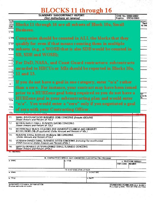 BLOCKS 11 through 16 Blocks 11 through 16 are all subsets of Block 10 BLOCKS 11 through 16 Blocks 11 through 16 are all subsets of Block 10