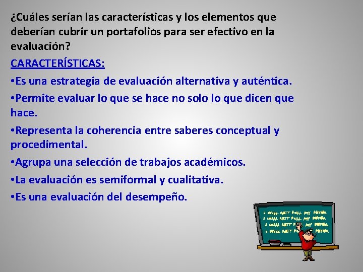 ¿Cuáles serían las características y los elementos que deberían cubrir un portafolios para ser