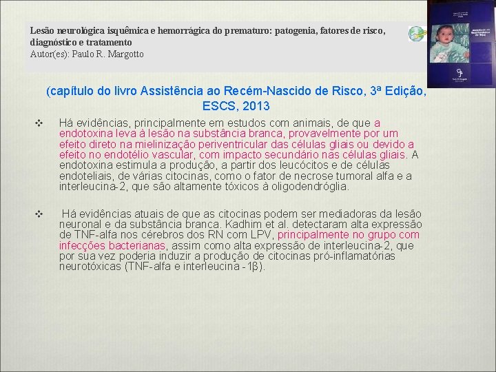 Lesão neurológica isquêmica e hemorrágica do prematuro: patogenia, fatores de risco, diagnóstico e tratamento