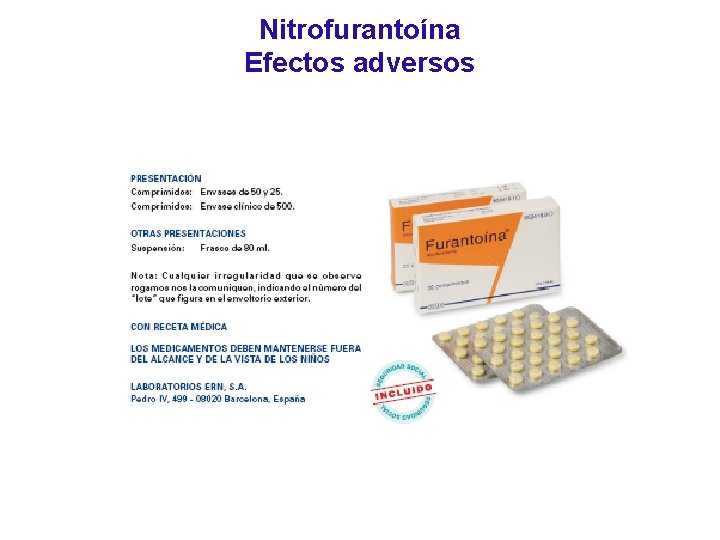 Nitrofurantoína Efectos adversos 