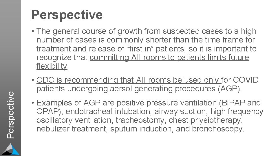 Perspective • The general course of growth from suspected cases to a high number