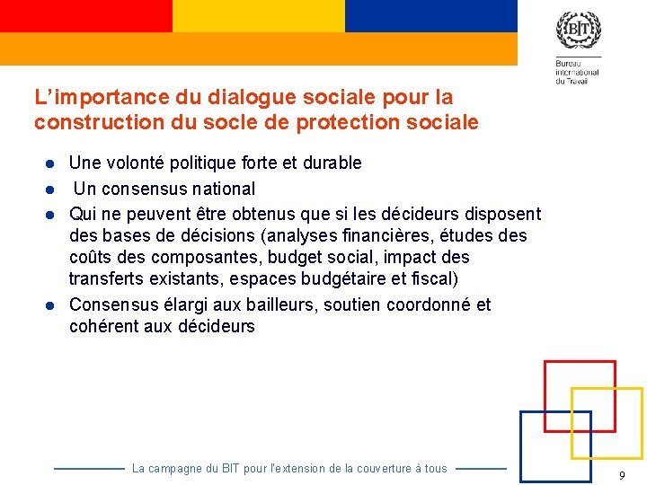 L’importance du dialogue sociale pour la construction du socle de protection sociale l l