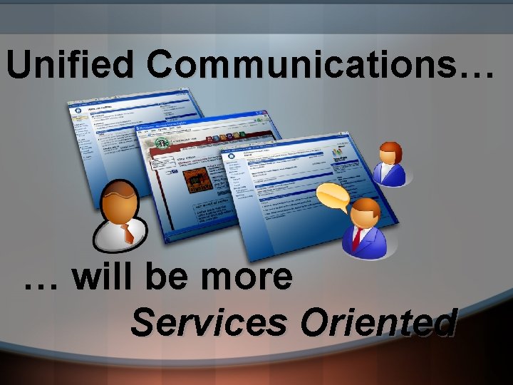 Unified Communications… … will be more Services Oriented 