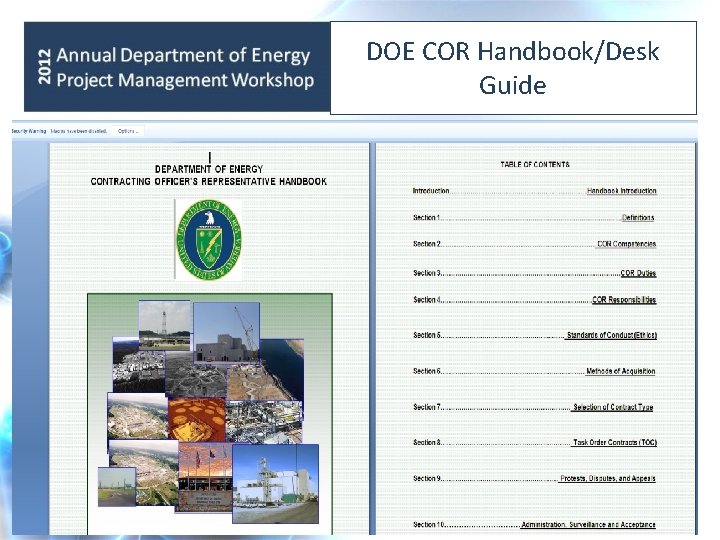 DOE COR Handbook/Desk Guide 