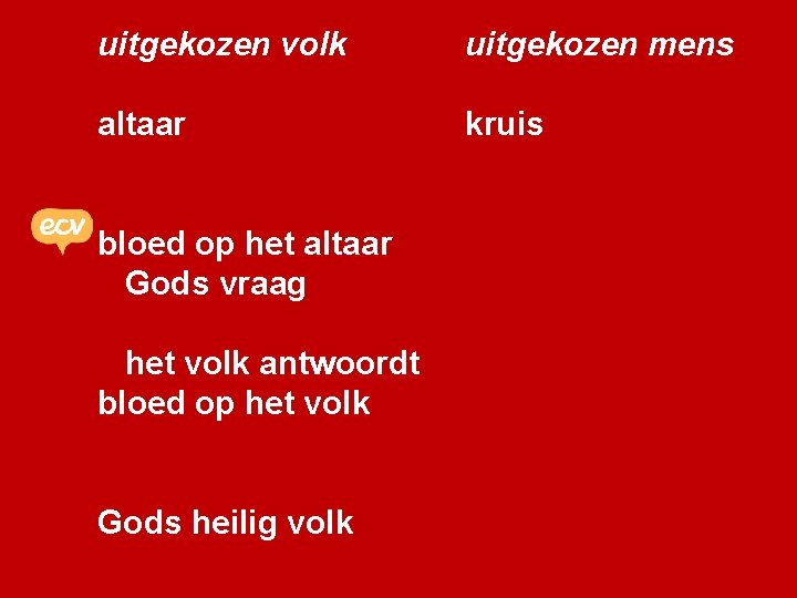 uitgekozen volk uitgekozen mens altaar kruis bloed op het altaar Gods vraag het volk