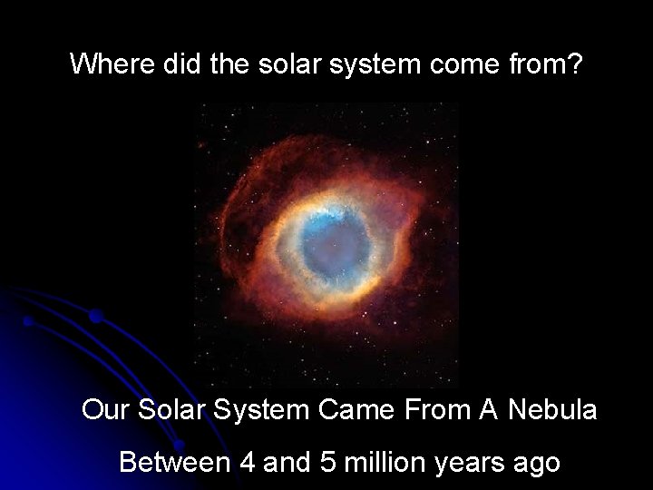 Where did the solar system come from? Our Solar System Came From A Nebula