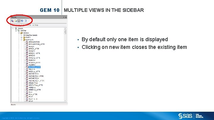 GEM 10 MULTIPLE VIEWS IN THE SIDEBAR By default only one item is displayed