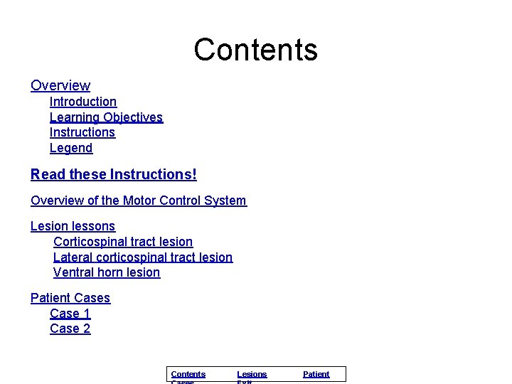 Contents Overview Introduction Learning Objectives Instructions Legend Read these Instructions! Overview of the Motor