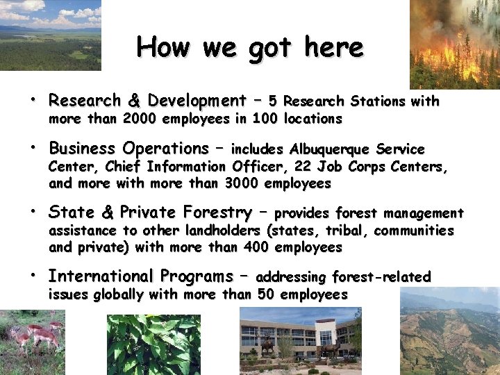 How we got here • Research & Development – 5 Research Stations with more