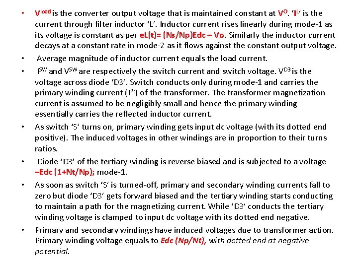  • • Vload is the converter output voltage that is maintained constant at