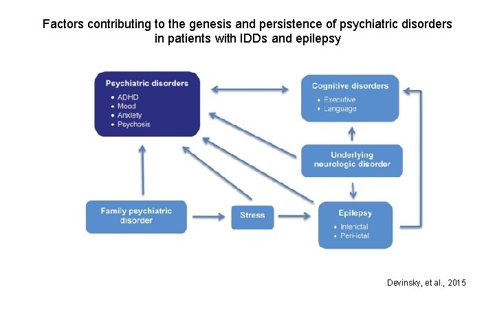 Factors contributing to the genesis and persistence of psychiatric disorders in patients with IDDs