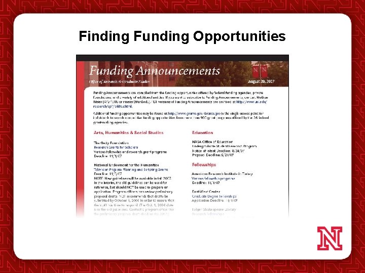 Finding Funding Opportunities 