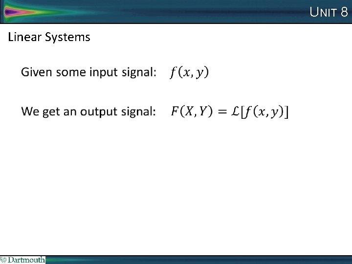 UNIT 8 Linear Systems 