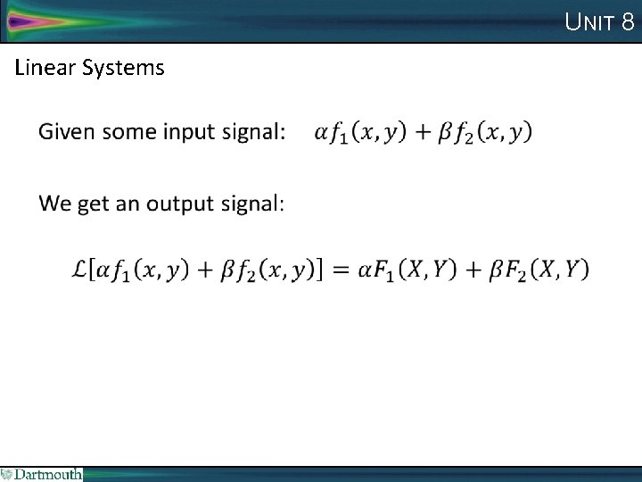 UNIT 8 Linear Systems 