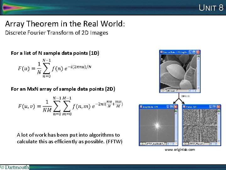 UNIT 8 Array Theorem in the Real World: Discrete Fourier Transform of 2 D