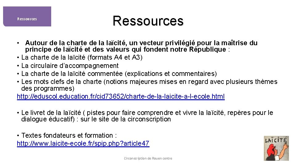 Ressources • Autour de la charte de la laïcité, un vecteur privilégié pour la