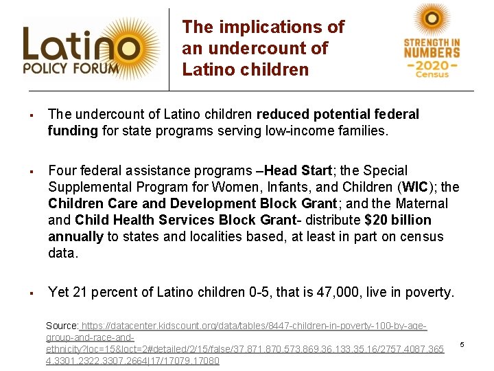 The implications of an undercount of Latino children § The undercount of Latino children