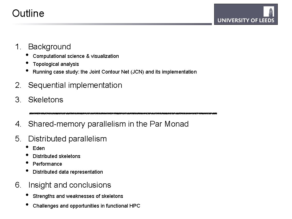 Outline 1. Background • • • Computational science & visualization Topological analysis Running case