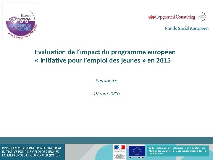 Evaluation de l’impact du programme européen « Initiative pour l’emploi des jeunes » en