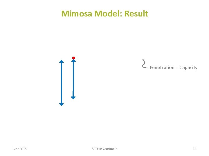 Mimosa Model: Result Penetration = Capacity June 2015 SPTF in Cambodia 19 