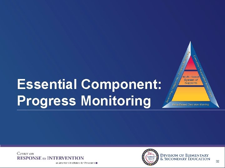 Essential Component: Progress Monitoring 32 