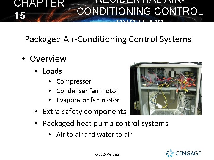2019 Cengage CHAPTER 15 RESIDENTIAL AIRCONDITIONING CONTROL SYSTEMS