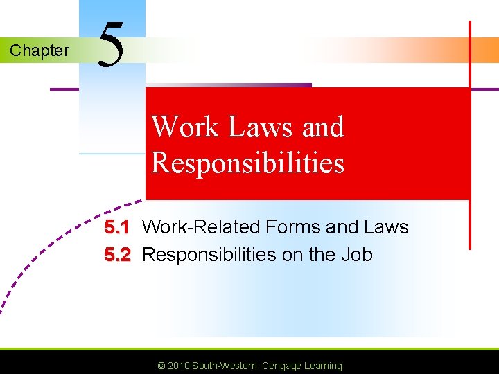 Chapter 5 Work Laws and Responsibilities 5. 1 Work-Related Forms and Laws 5. 2