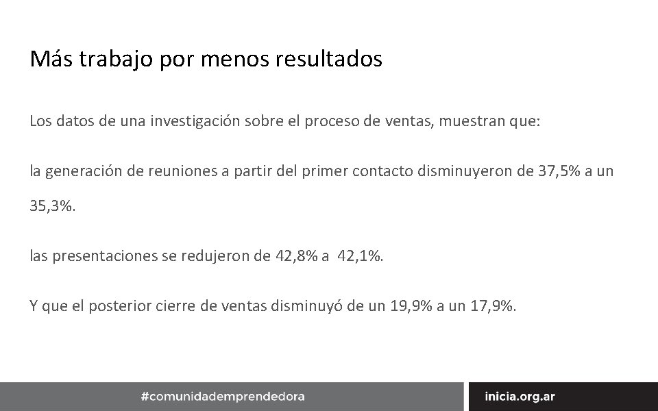 Más trabajo por menos resultados Los datos de una investigación sobre el proceso de