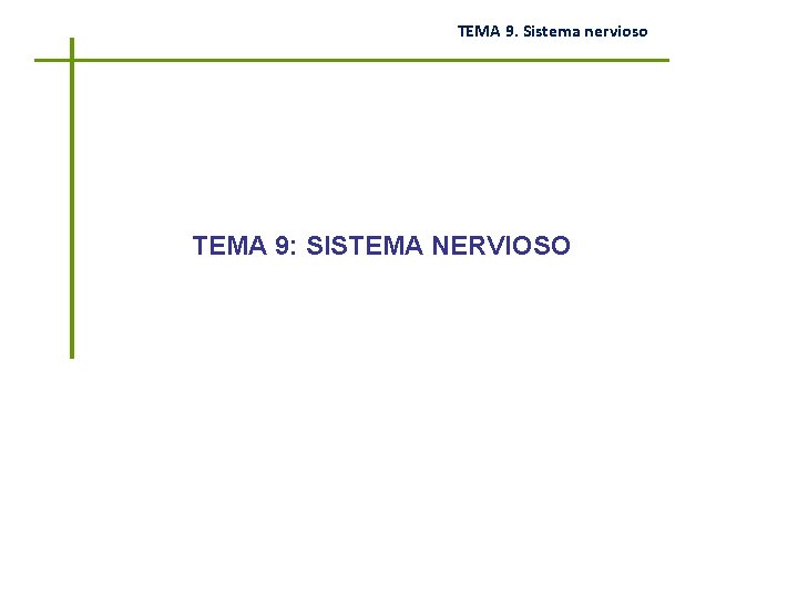 TEMA 9. Sistema nervioso TEMA 9: SISTEMA NERVIOSO 