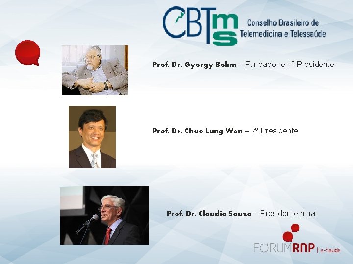 Prof. Dr. Gyorgy Bohm – Fundador e 1º Presidente Prof. Dr. Chao Lung Wen