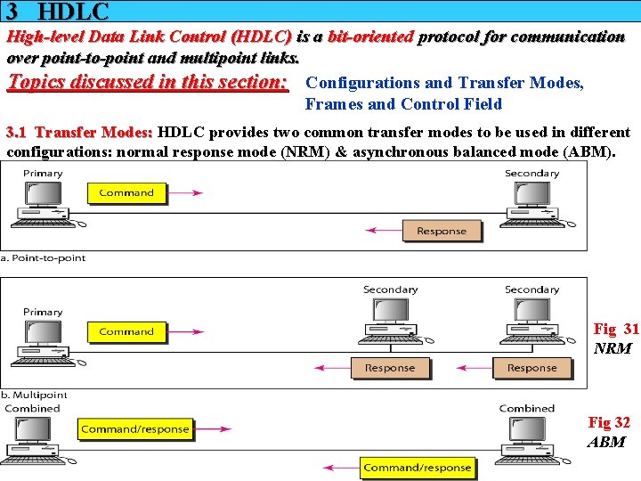 3 HDLC High-level Data Link Control (HDLC) is a bit-oriented protocol for communication over