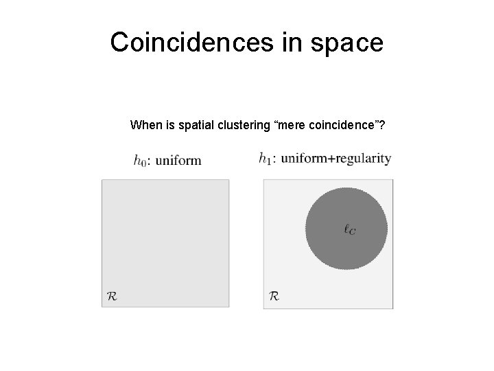 Coincidences in space When is spatial clustering “mere coincidence”? 