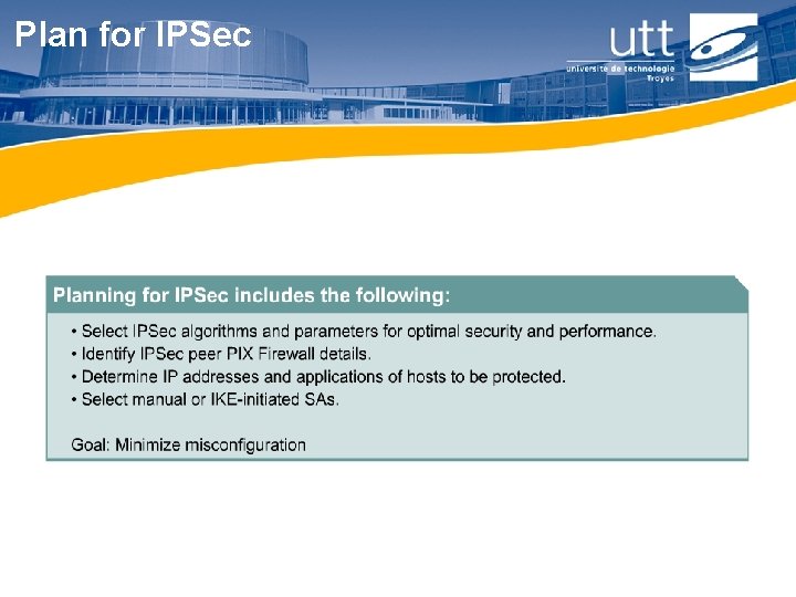 Plan for IPSec 