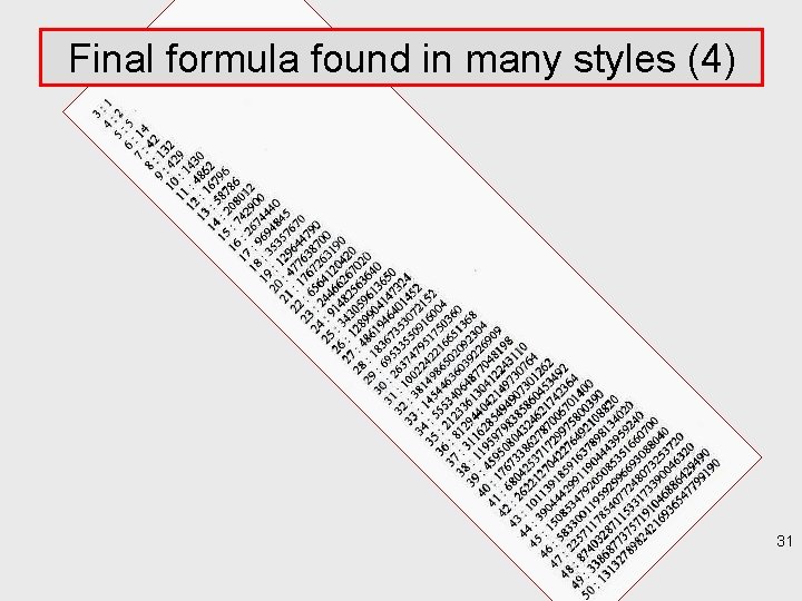 Final formula found in many styles (4) 31 