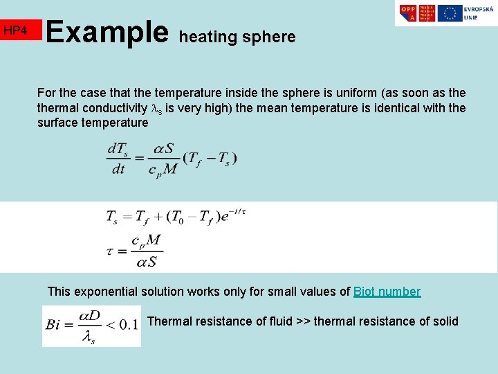HP 4 Example heating sphere For the case that the temperature inside the sphere