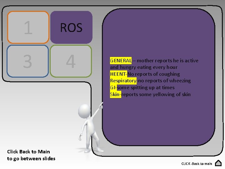 1 ROS 3 4 Click Back to Main to go between slides GENERAL –