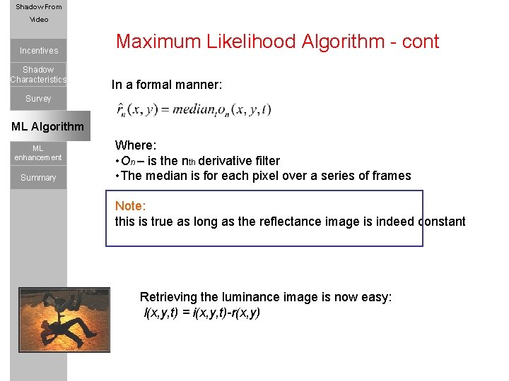 Shadow Using JPEG From Characteristics Video Incentives Shadow Quant. Table Characteristics Maximum Likelihood Algorithm